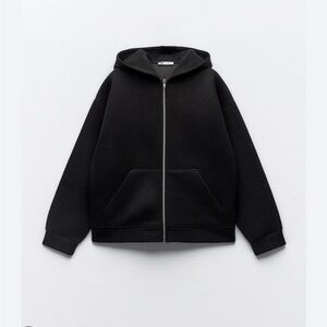 ZARA Black Neoprene Hoodie